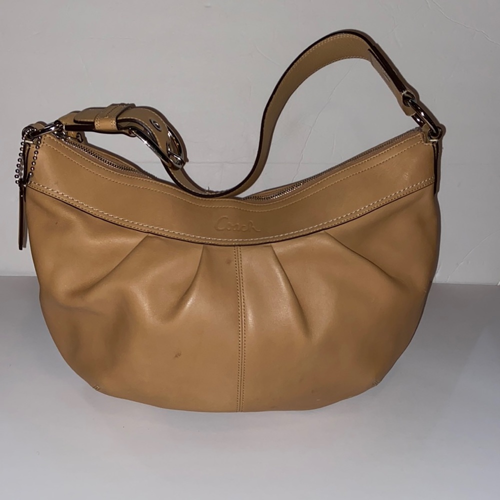 COACH XL TAN HOBO BAG